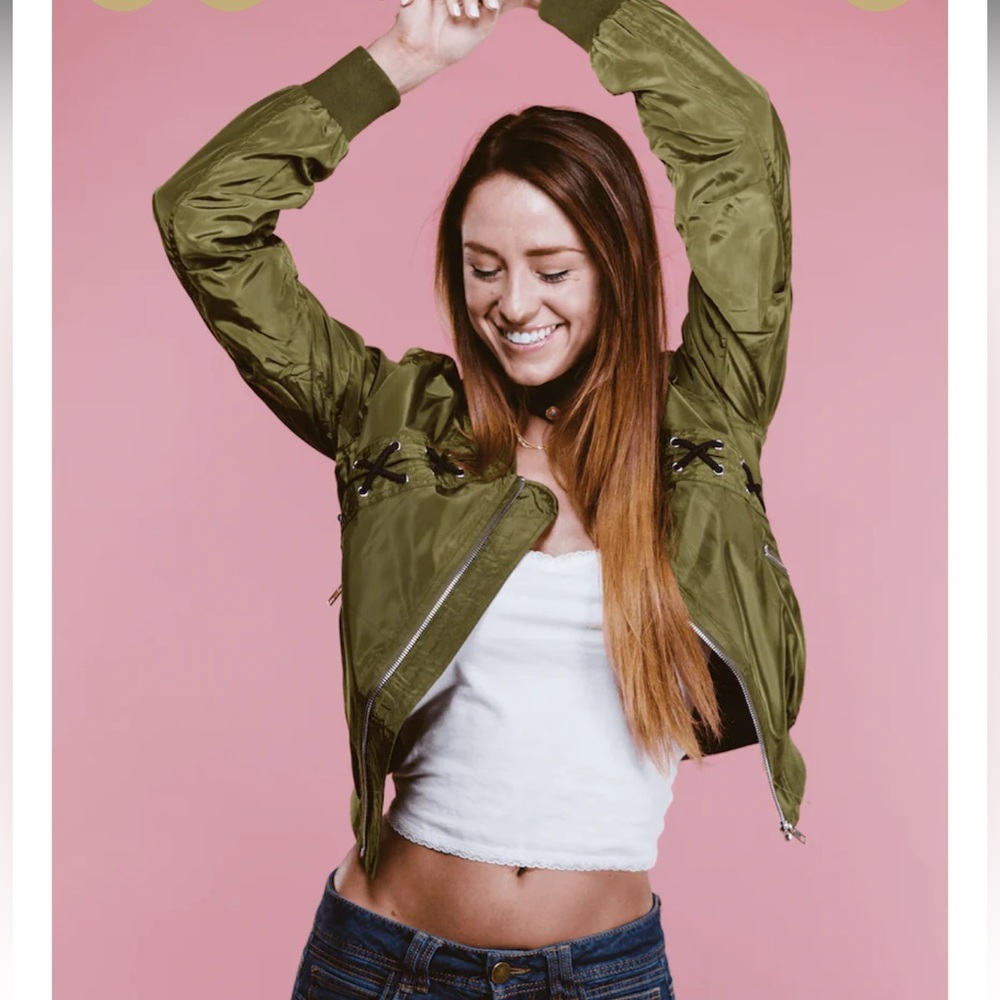 Elodie Cross Stitch Lightweight Bomber Jacket - Picture 15 of 15